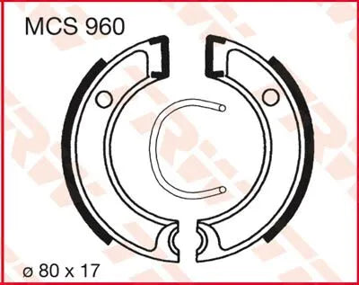 Trw Mcs960 Organic Brake Shoes Set 80mm