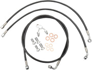 La Choppers Black Braided Brake Line Kit With Abs