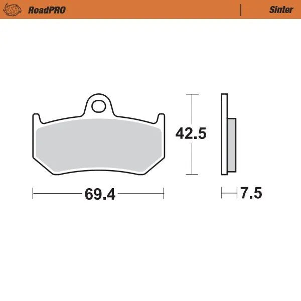 Moto-master Roadpro Sinter Brake Pad Rear