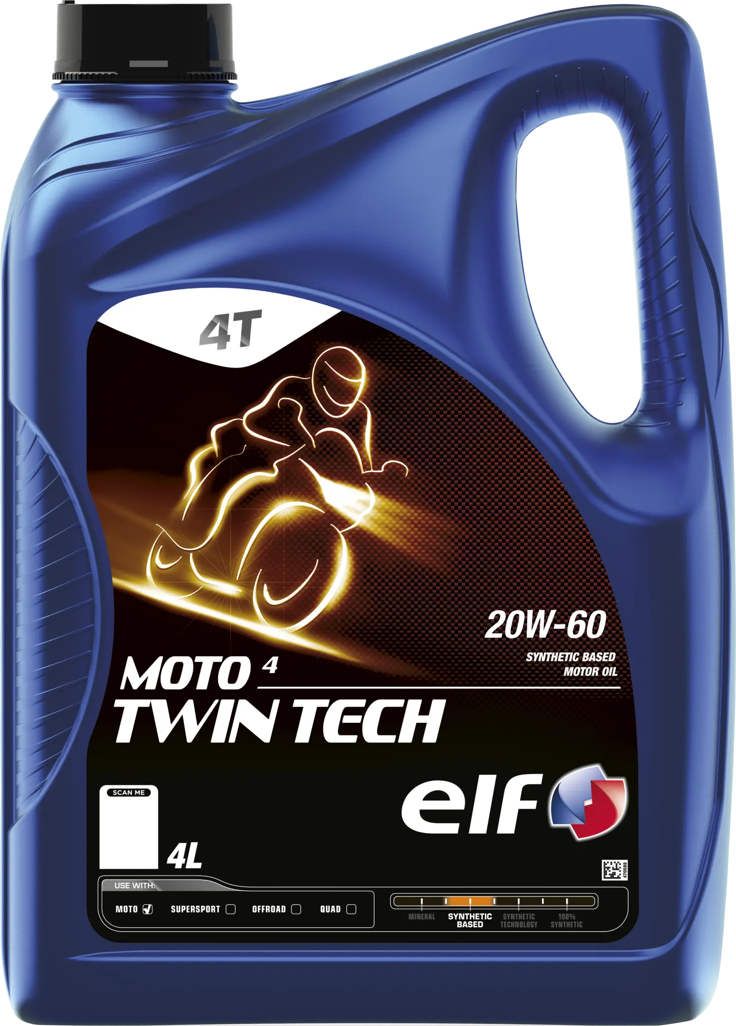 Elf Moto 4 Twin Tech 20w-60 Engine Oil