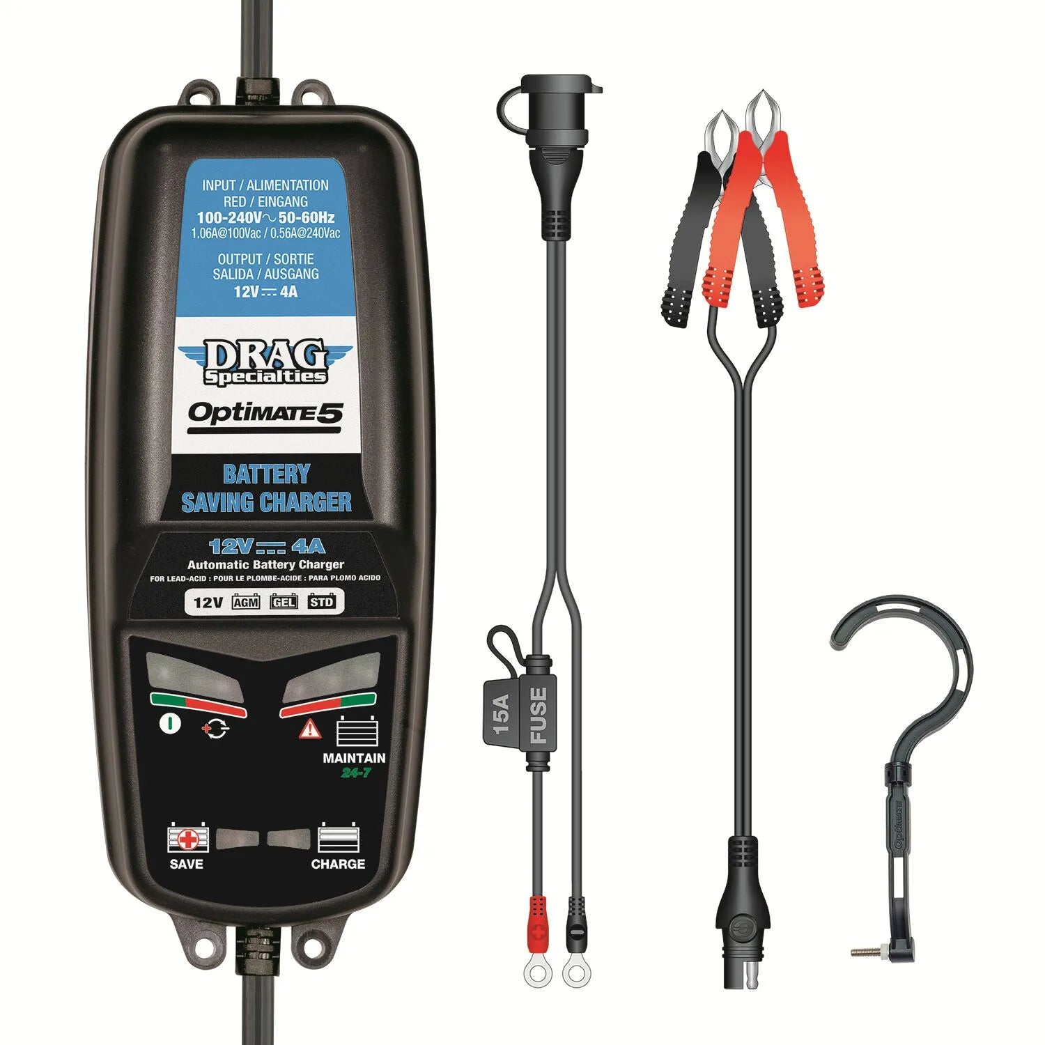 Drag Specialties Optimate 5: 12v 4a Battery Charger