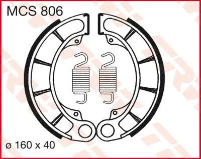 Trw Brake Shoes - Organic Base - 160mm Diameter