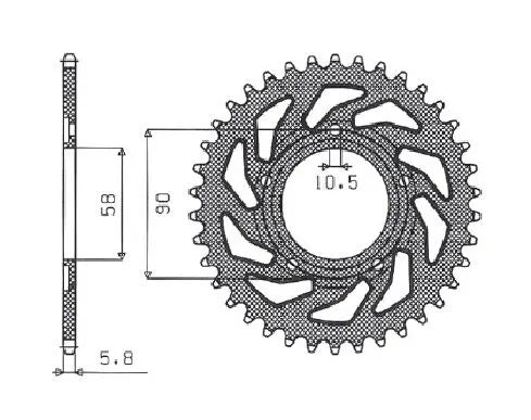 Sunstar Steel Rear Sprocket 520-38