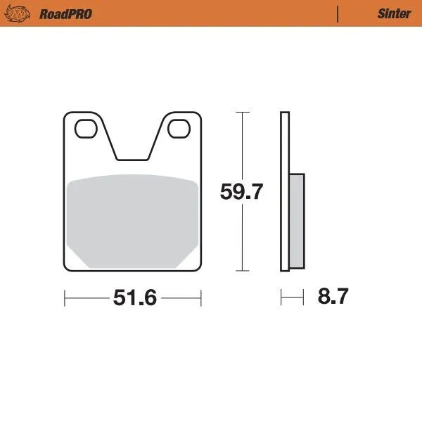 Moto-master Roadpro Sintered Brake Pad Rear