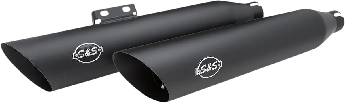 S&s Cycle Slash-cut Slip-on Mufflers In Guardian Black