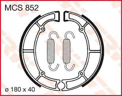 Trw Brake Shoes - Organic Base - 180 Mm Diameter