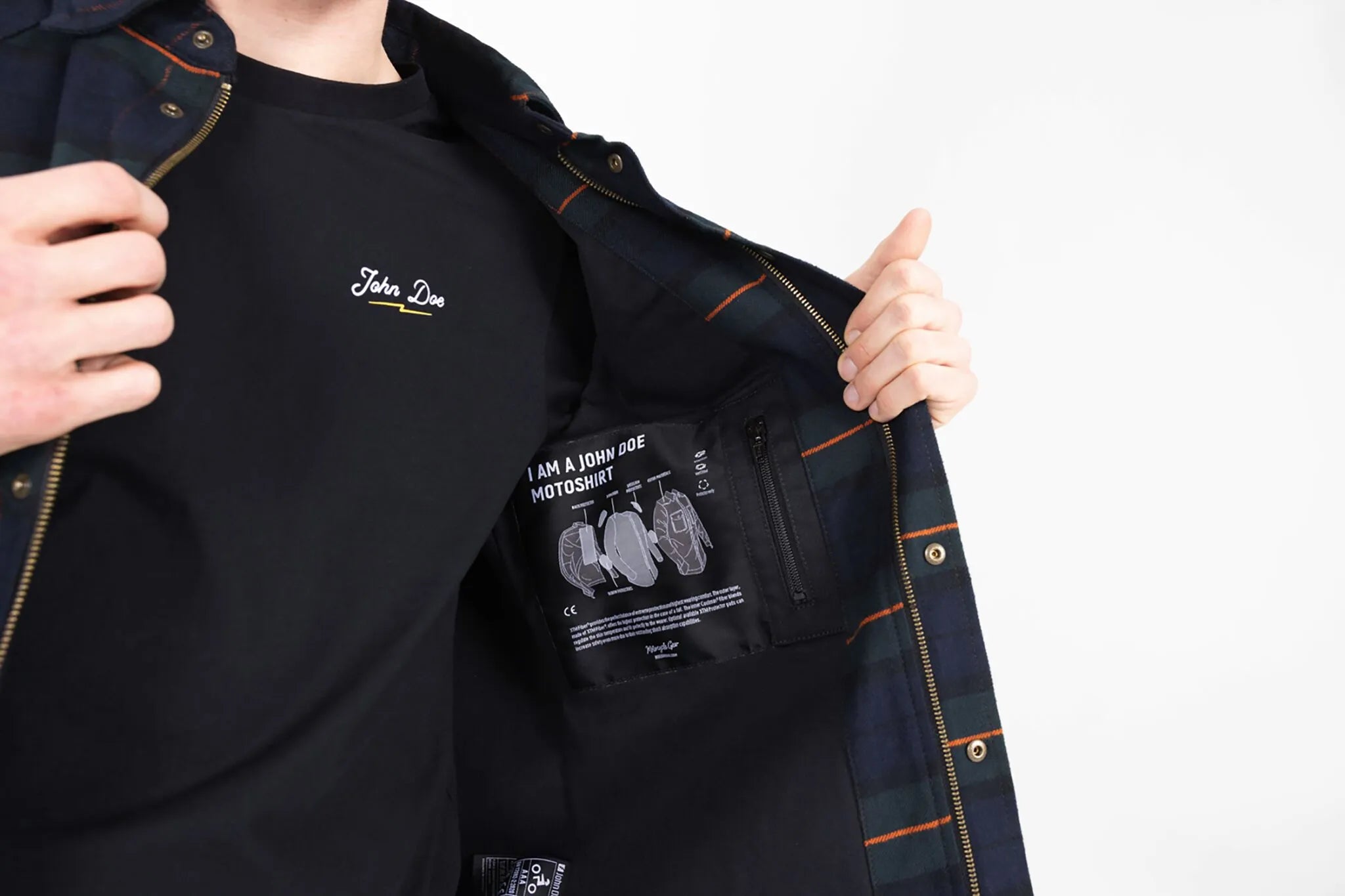 John Doe Vintage Motoshirt Jacket For Men - Green/Navy/Orange