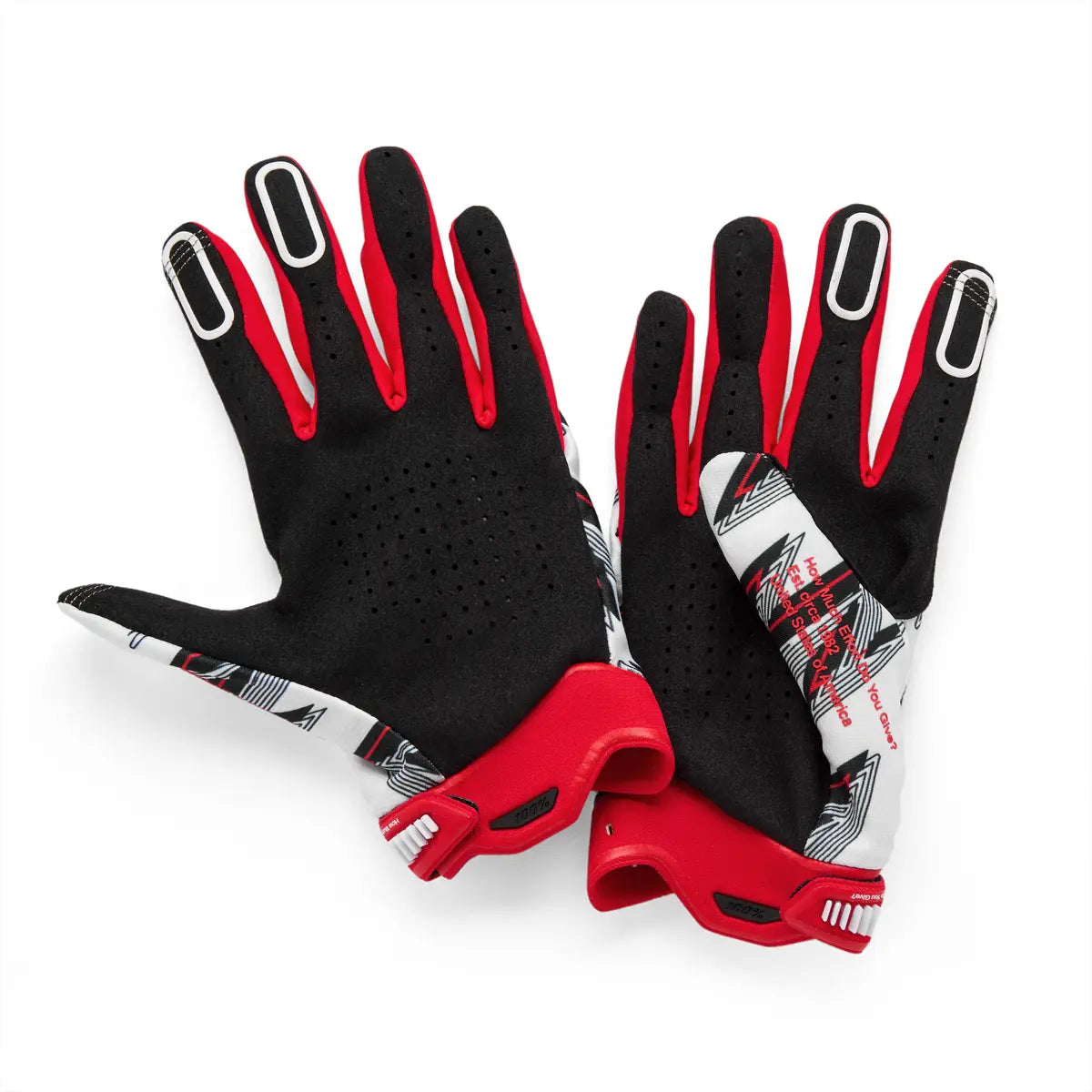 100% Ridefit Glove - Black/Red/White