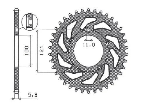 Sunstar Steel Rear Sprocket 520-38