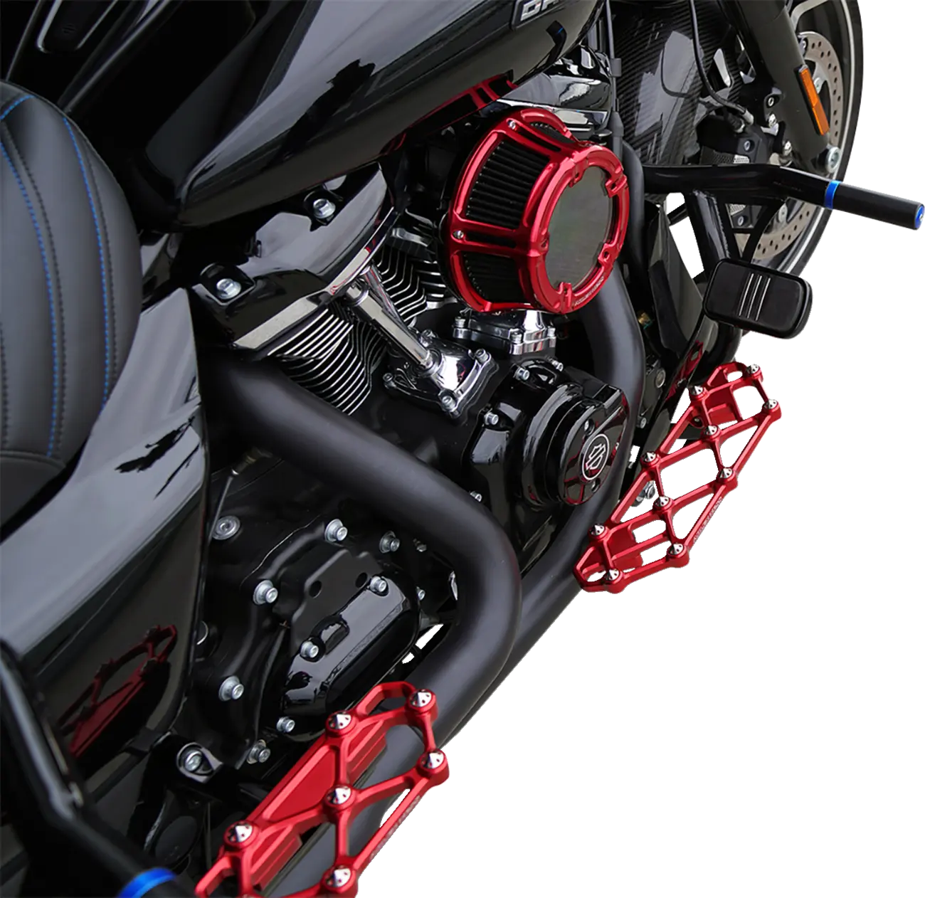 Arlen Ness Diamond Red Anodized Driver Floorboards