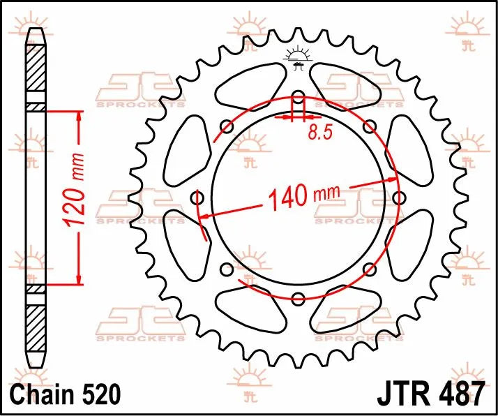 Jt Sprockets Steel Rear Sprocket - 520