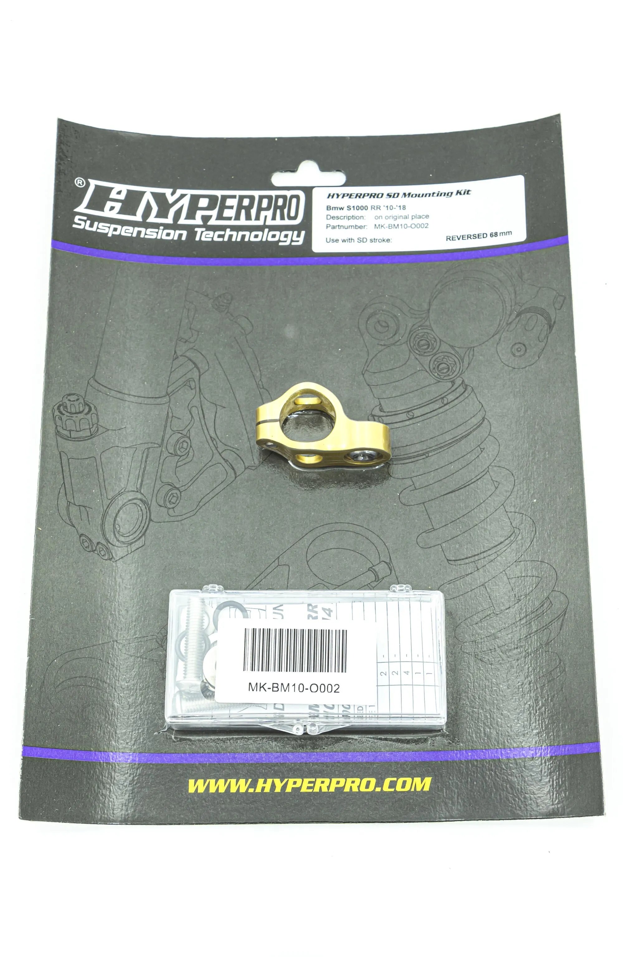 Hyperpro Steering Damper Mounting Kit Gold Aluminum