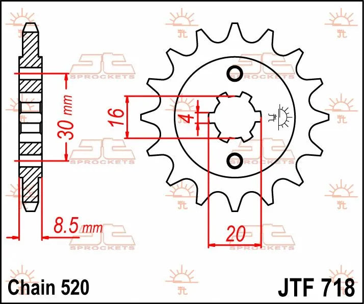 Jt Sprockets Front Sprocket - 520 Chain, 12 Tooth