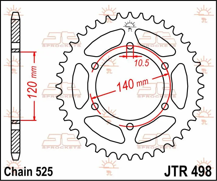 Jt Sprockets Steel Rear Sprocket - 525