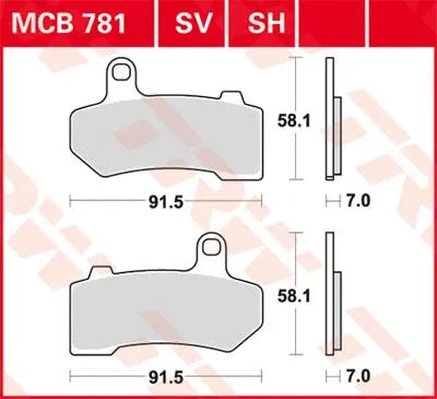 Trw Sv Series Sintered Brake Pads - Front