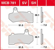 Trw Sh Series Sintered Rear Brake Pads