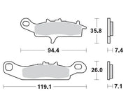 Moto-master Racing Sintered Brake Pads For Atv