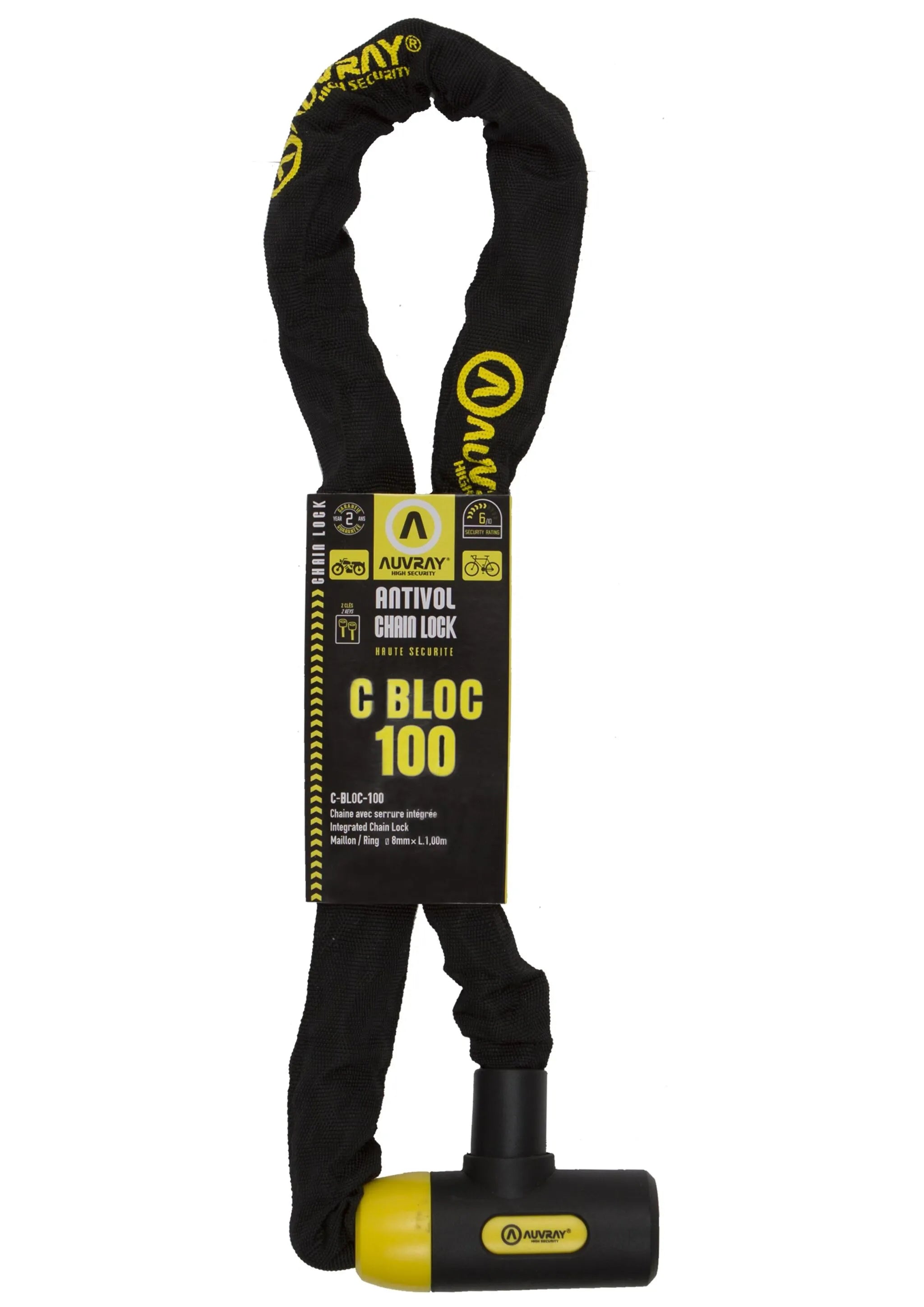 Auvray C-block Chain Lock With Integrated Padlock