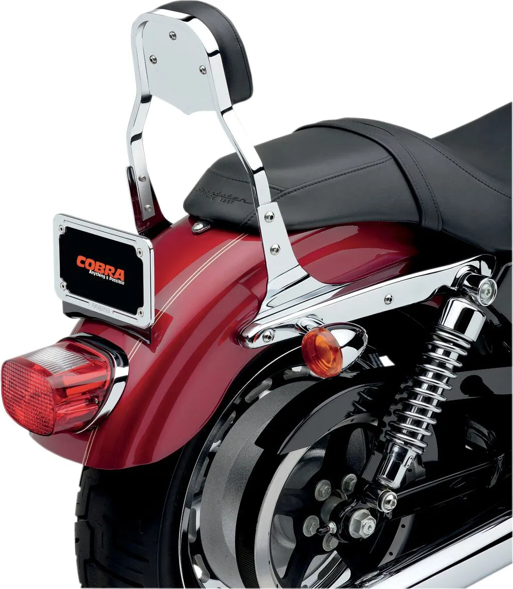 Cobra Square Sissy Bar - Chrome Backrest