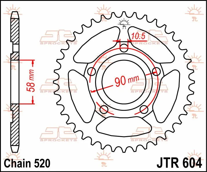 Jt Sprockets Steel Rear Sprocket - 520-36t