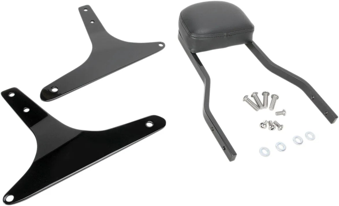 Cobra Square Sissy Bar - Black Steel Support