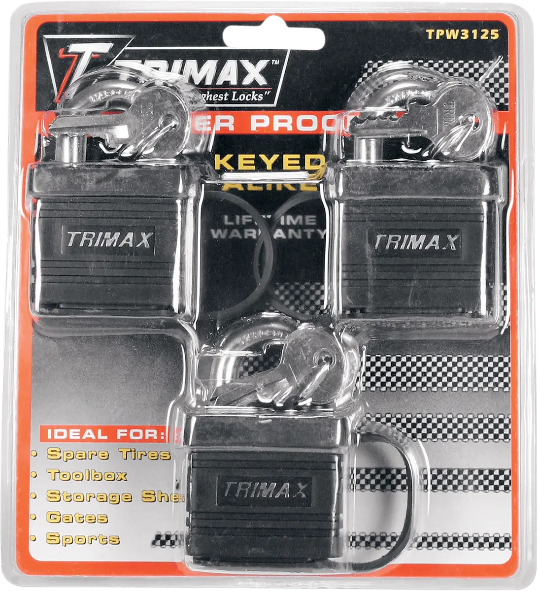 Trimax Weatherproof Padlock With Hardened Shackle