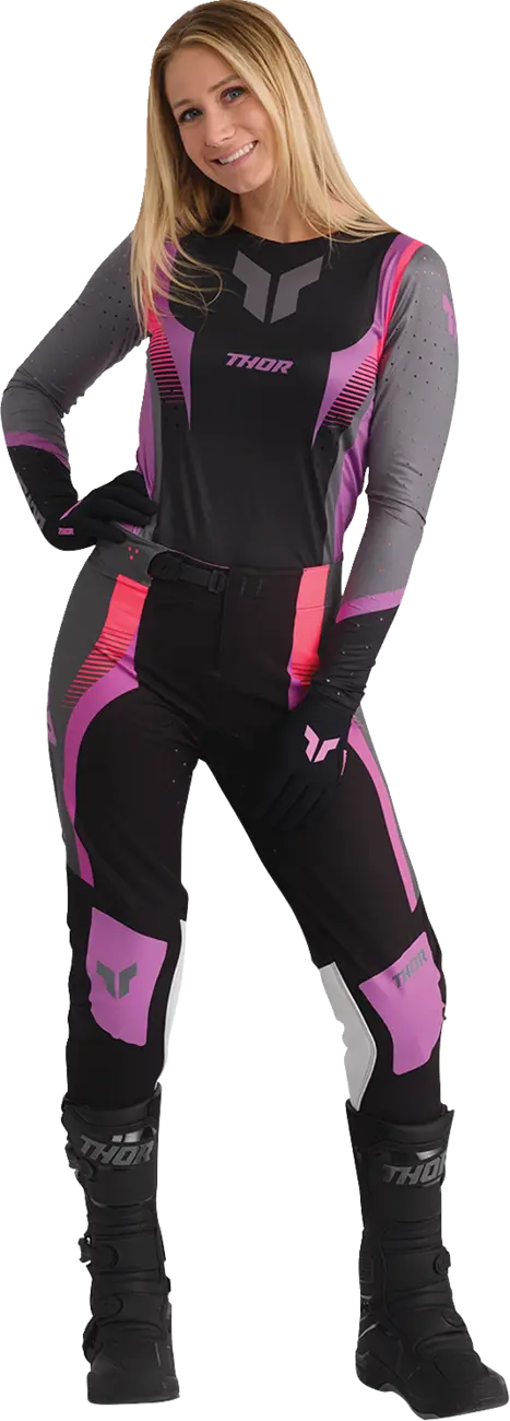 Thor Women's Sportmode Velocity Pants - Sort/Mørkegrå/Pink/Lilla