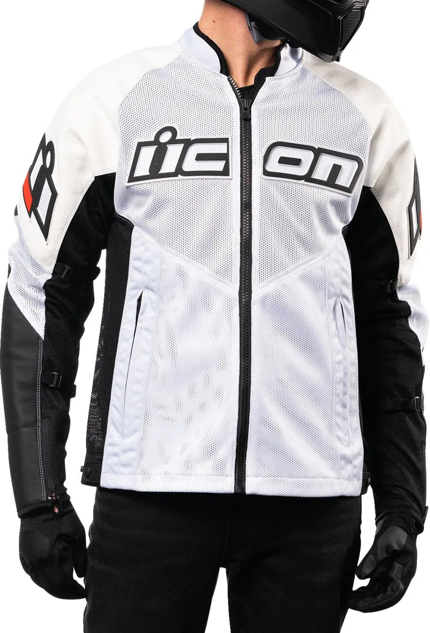 Icon Mesh Af™ Leather Jacket - Black/White