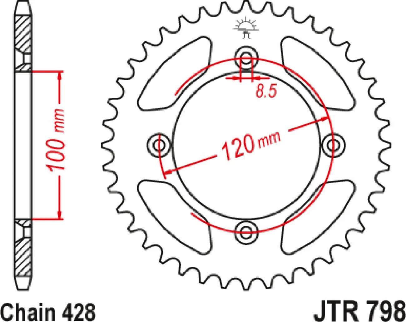 Jt Sprockets Rear Sprocket 46t Steel Black