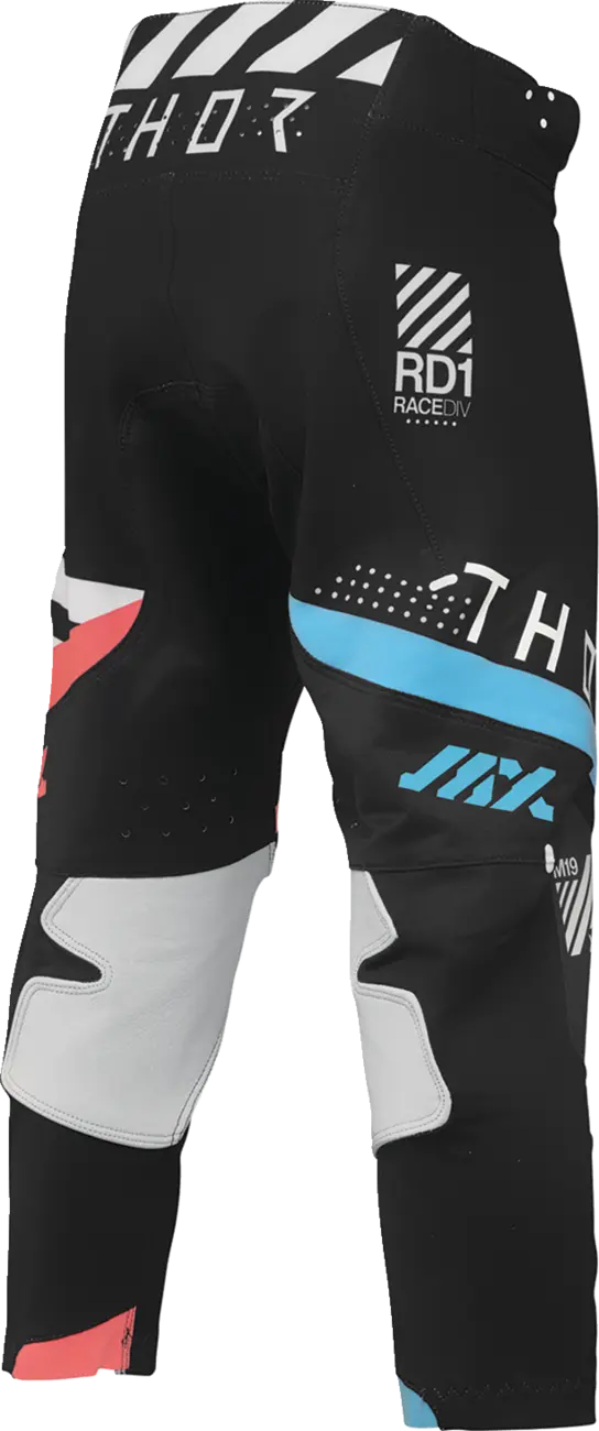 Thor Youth Sportmode Synth Pants - Black/White/Coral/Turquoise