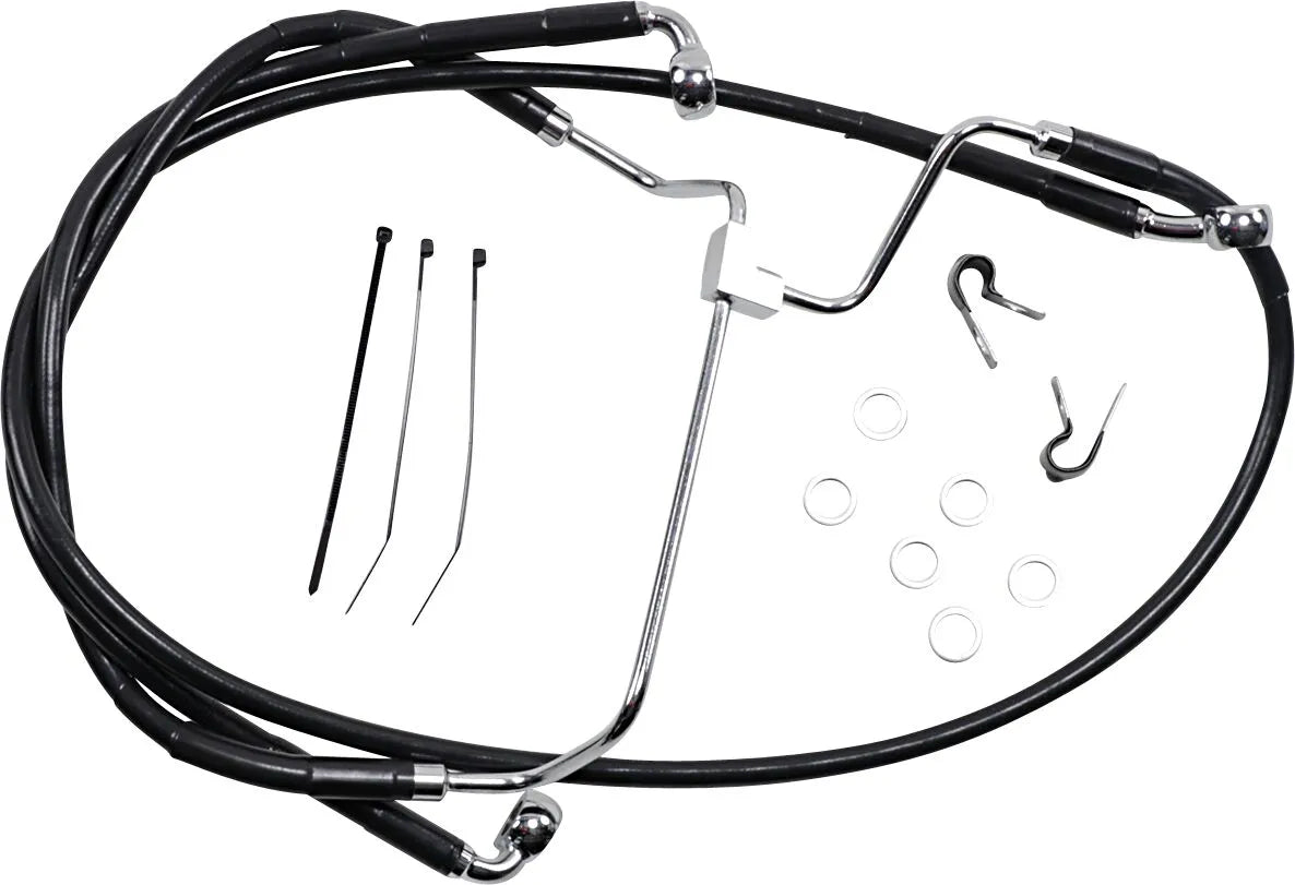 Drag Specialties Extended Black Vinyl Brake Line Kit