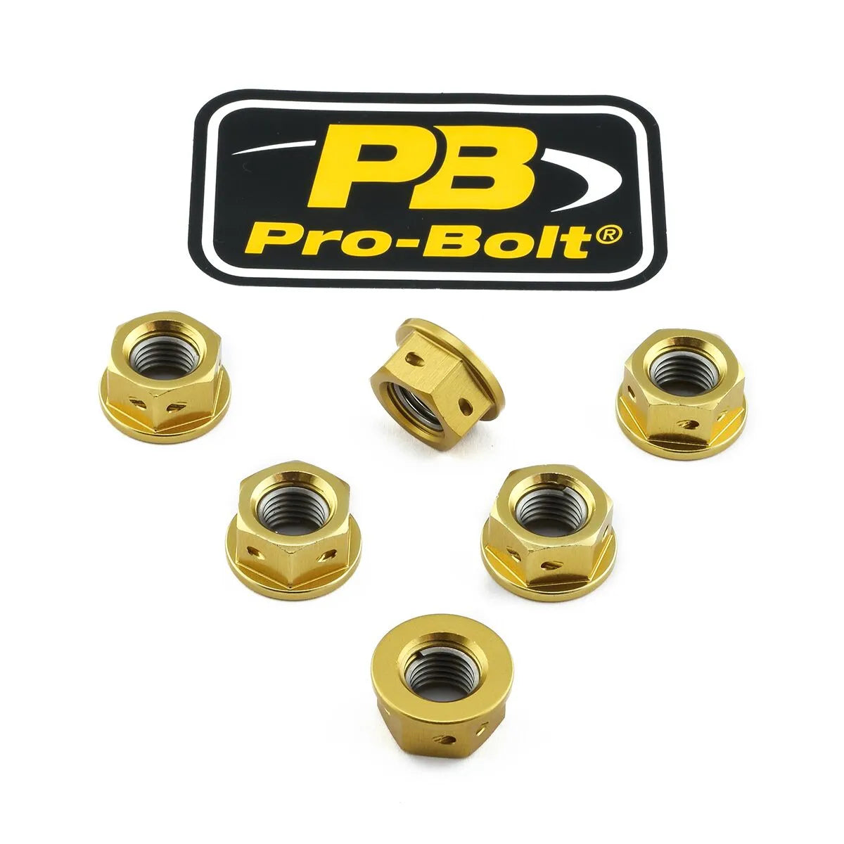 Pro Bolt Aluminium Sprocket Nuts - Gold (6 Pack)