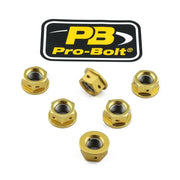 Pro Bolt Aluminium Sprocket Nuts - Gold (6 Pack)