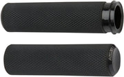 Arlen Ness Knurled Grips - Black Anodized