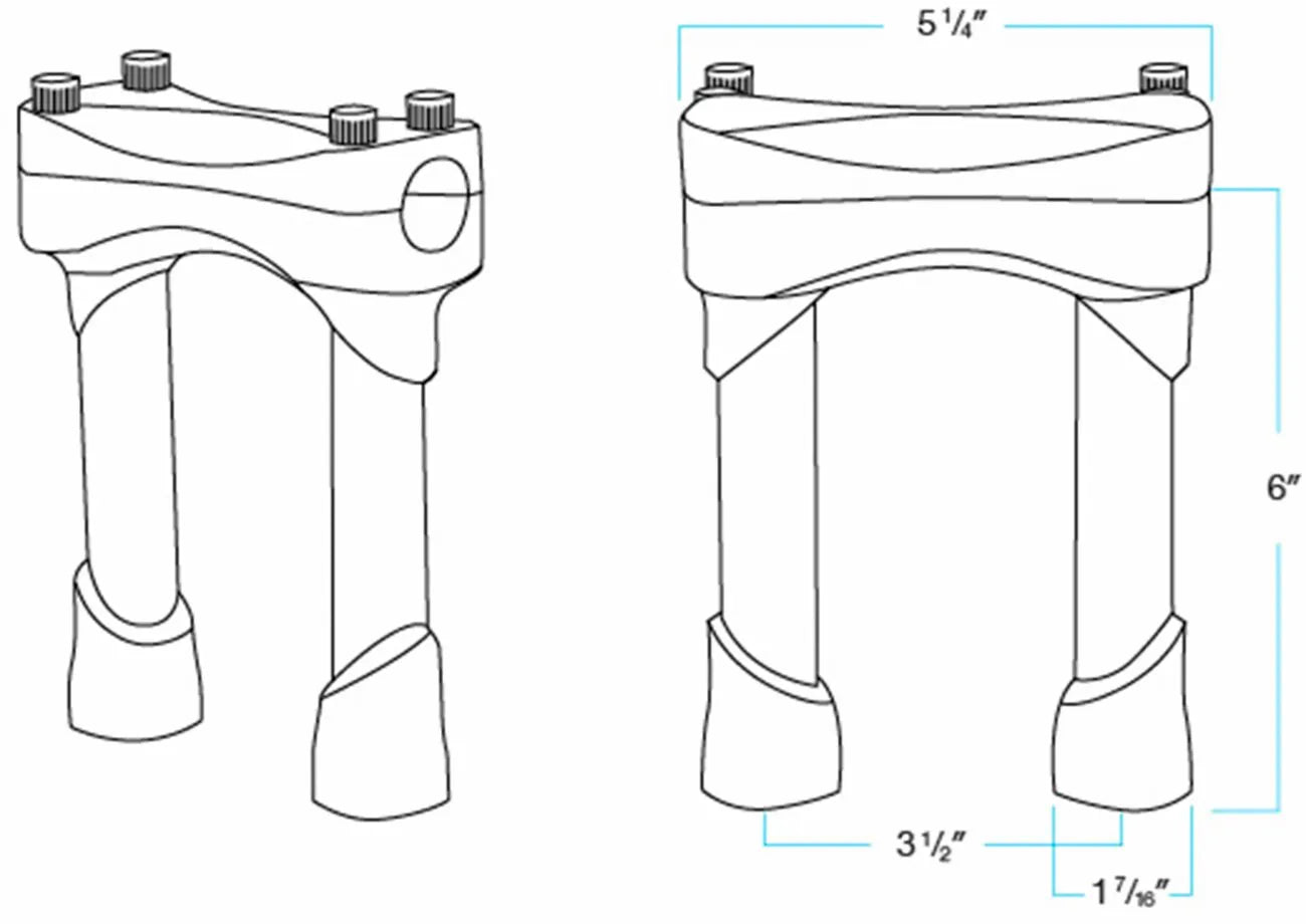 Biltwell Murdock Handlebar Risers - 6" Rise