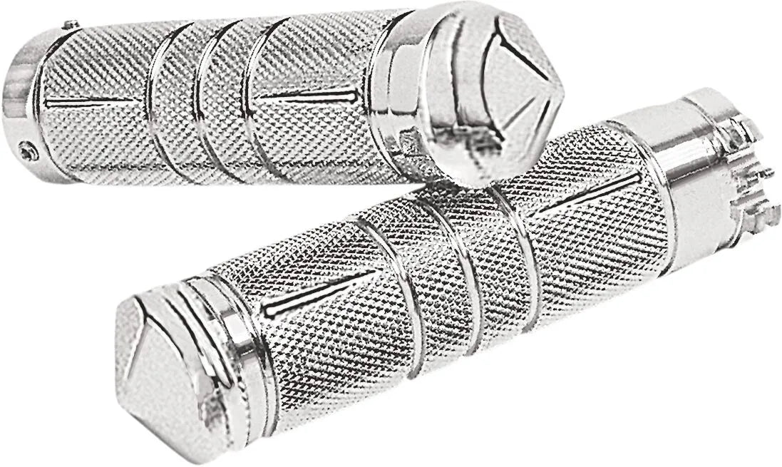 Accutronix Knurled Diamond Grips - Chrome, 1"