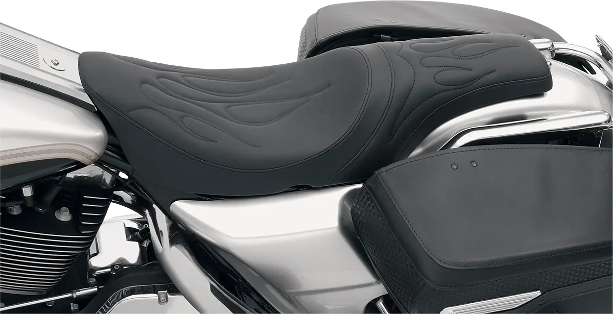 Drag Specialties Predator Seat - Black Flame Stitch