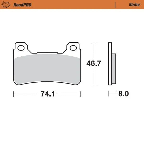 Moto-master Roadpro Sinter Brake Pad Front
