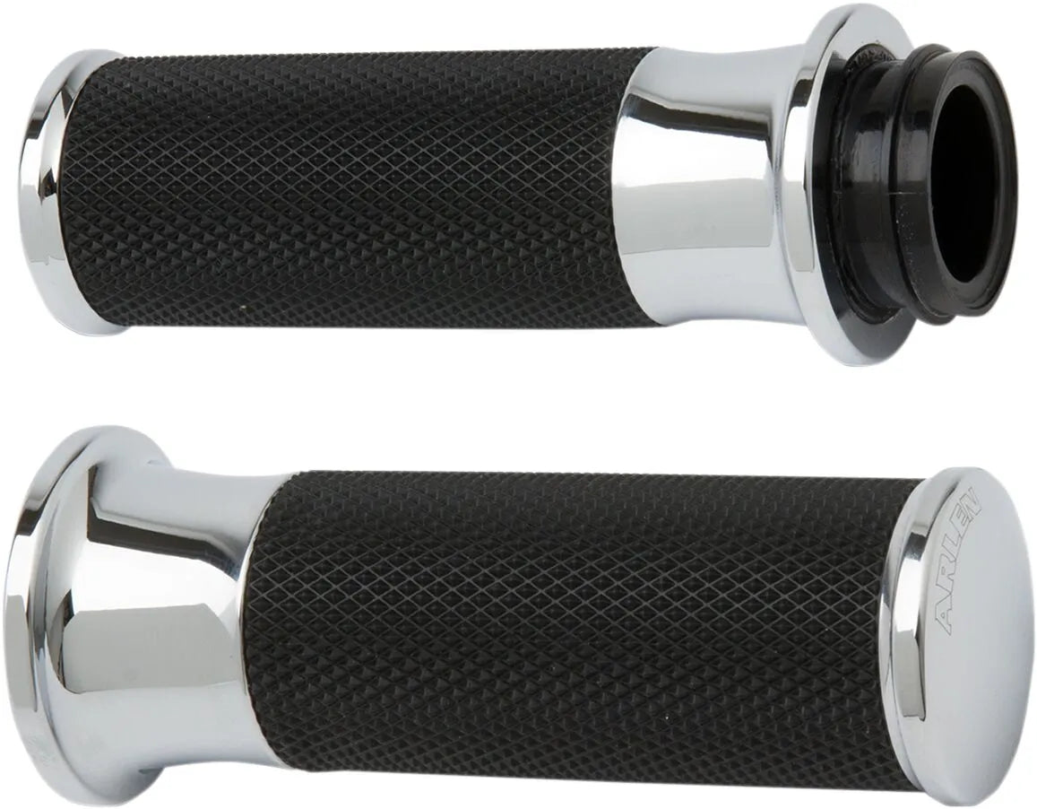 Arlen Ness Smooth Grips - Black/chrome