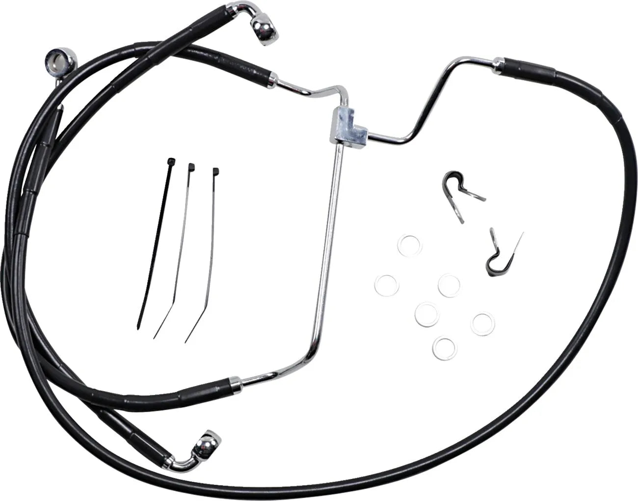 Drag Specialties Extended Black Vinyl Brake Line Kit