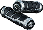 Kuryakyn Kinetic Grips - 1" Handlebar, Black/chrome