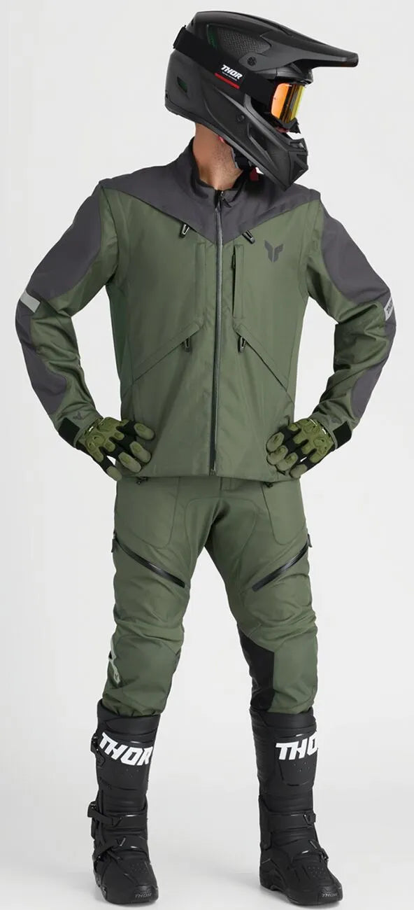 Thor Terrain In-the-boot Dual Sport Pants - Charcoal Gray/Military Green