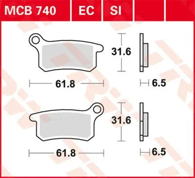 Trw Si Series Sintered Off-road Brake Pads