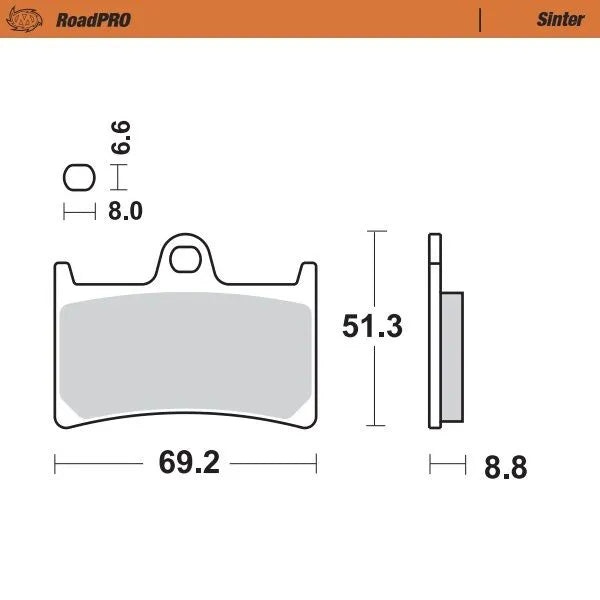 Moto-master Roadpro Sinter Scooter Brake Pads - High Performance