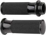 Arlen Ness Smooth Grips - Black Anodized, 1"