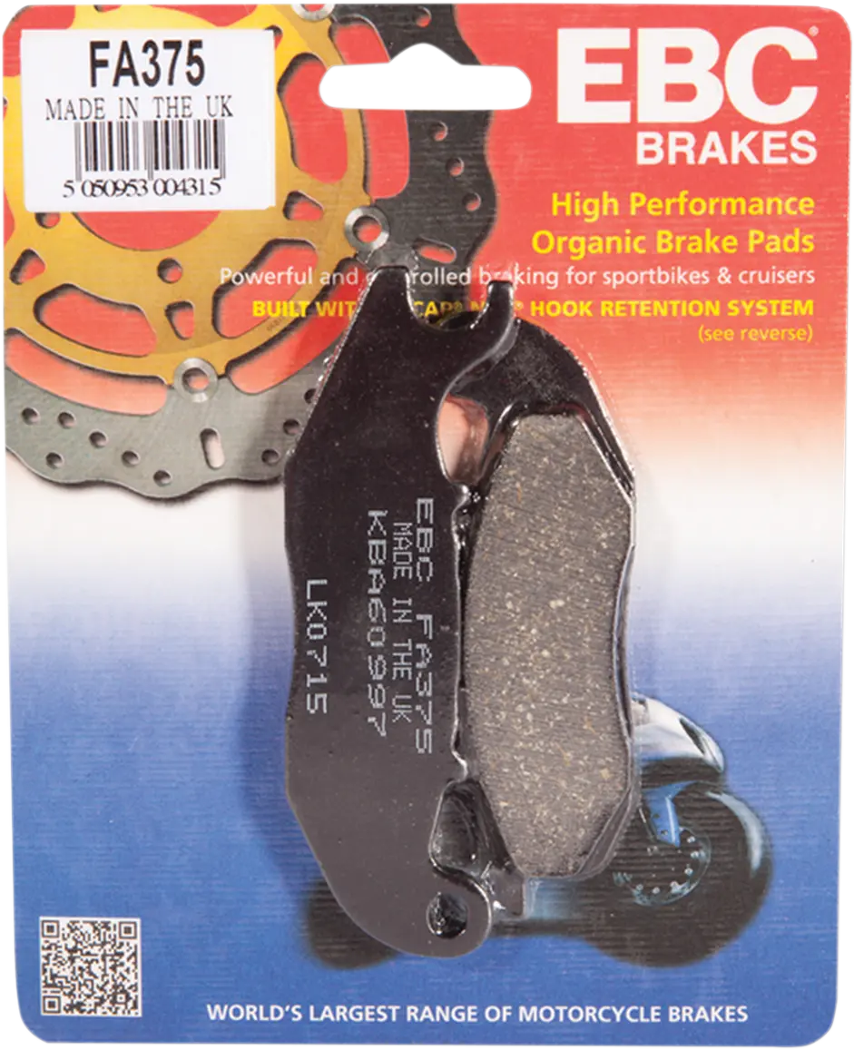 Ebc Fa375 Brake Pads - Organic Base For Enhanced Braking