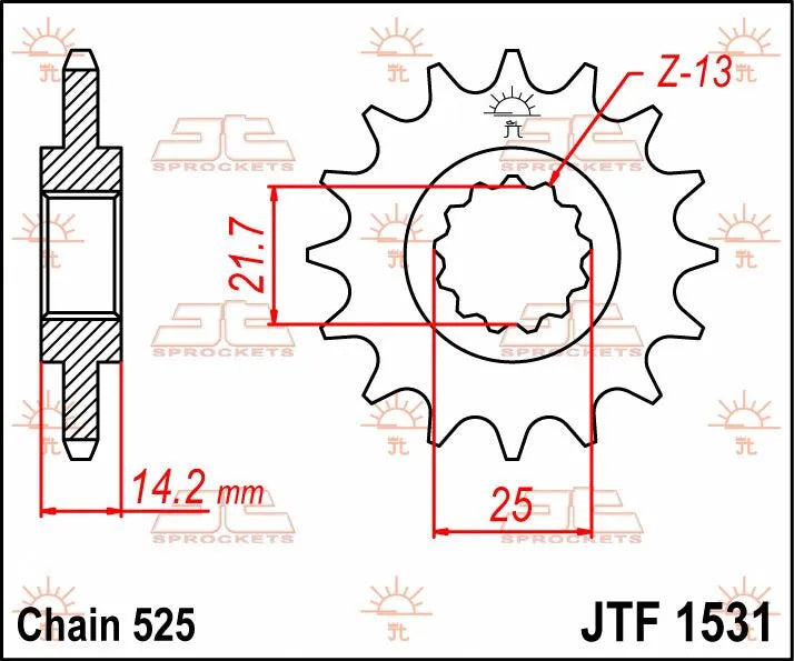 Jt Sprockets Front Sprocket - 525 Chain, 15 Tooth