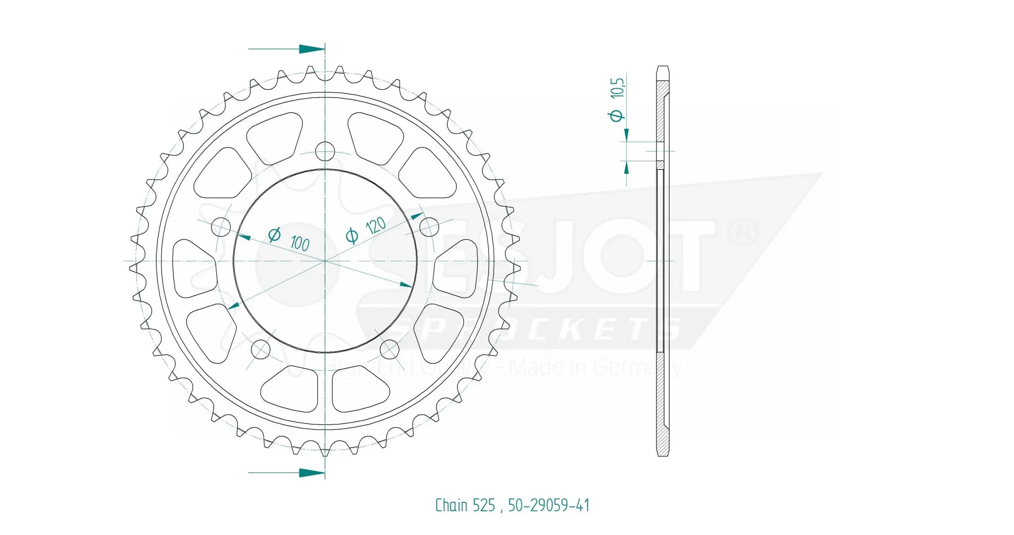 Esjot 525 Sprocket - Rear Steel Sprocket
