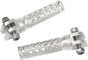 Emgo Slash-cut Foot Pegs - Silver Aluminum