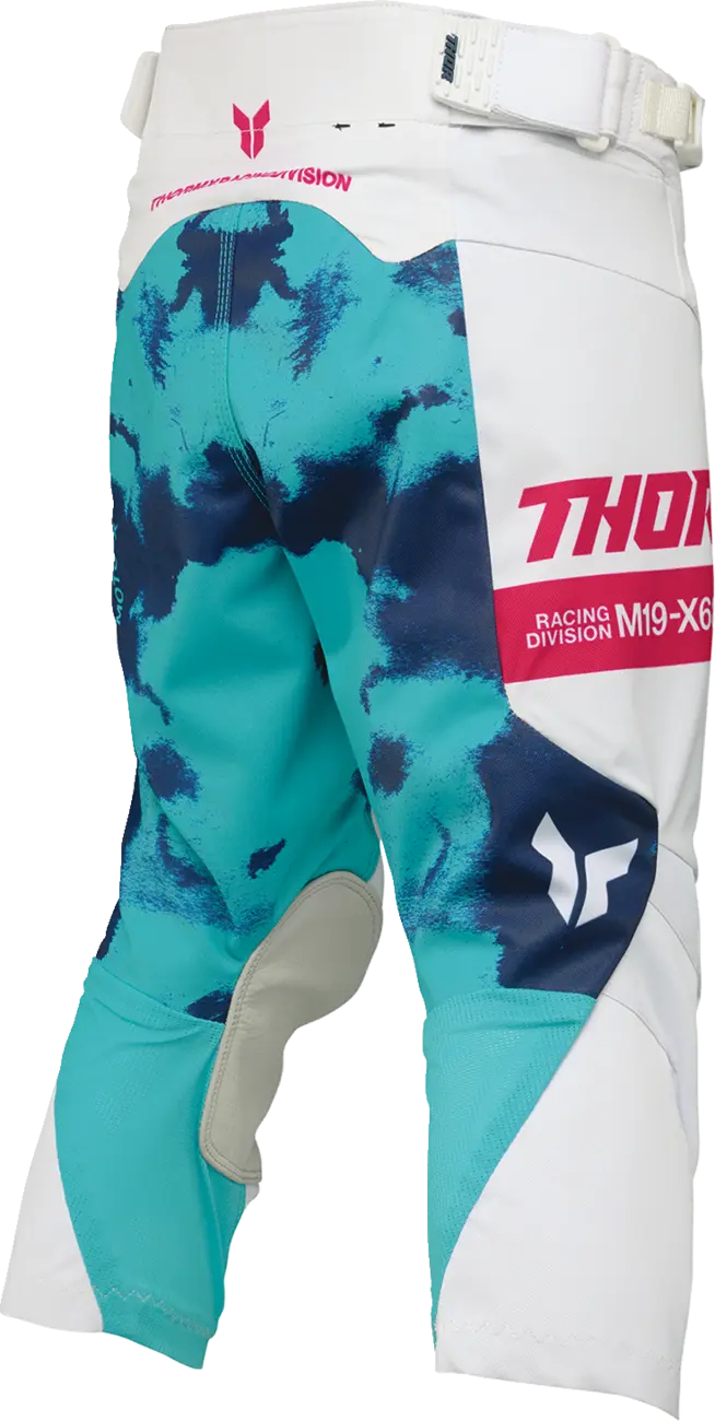 Thor Youth Launchmode Bleach Racewear Pants - Blue/Pink/White/Aqua